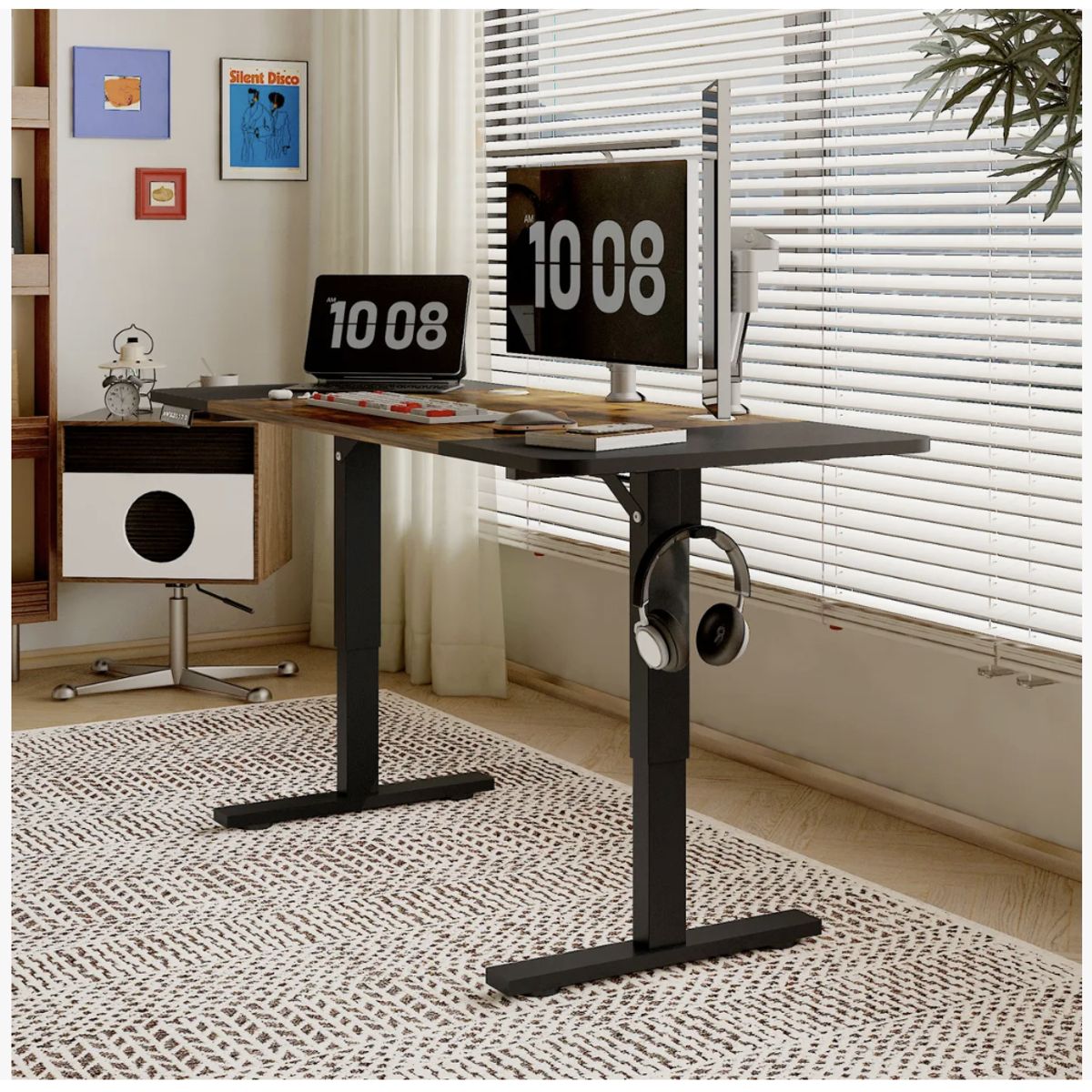 HOMER DESIGN - Escritorio Altura Ajustable Eléctrico 120cm Profesional duo