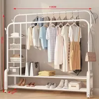 Perchero Multifuncional Organizador Ropa Zapatos 110x56x160cm Blanco