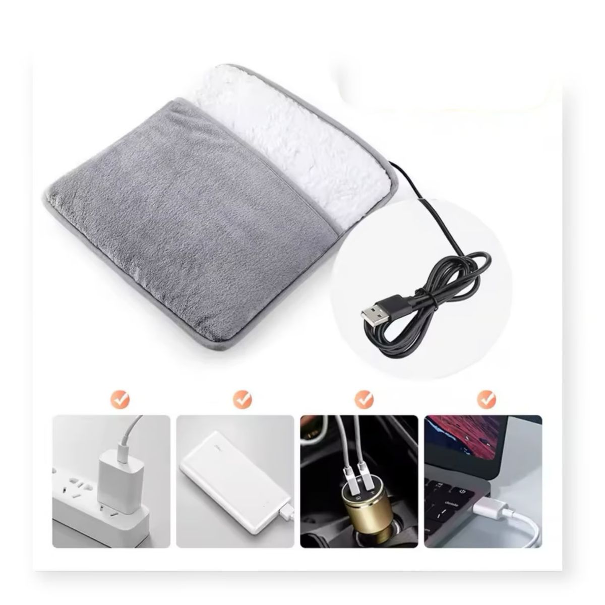 MOVI - Calienta Pies Eléctrico con Diseño de Bolsillo USB Calor Suave