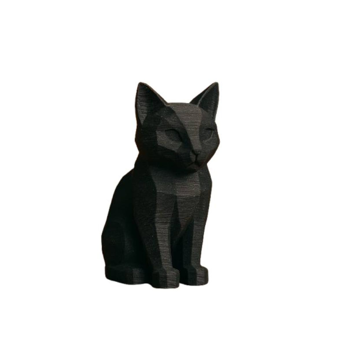 GENERICO - Figura decorativa Gato negro estilo poligonal