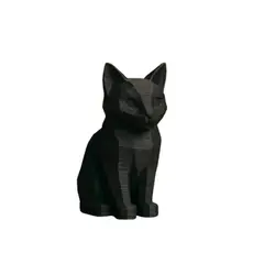 GENERICO - Figura decorativa Gato negro estilo poligonal