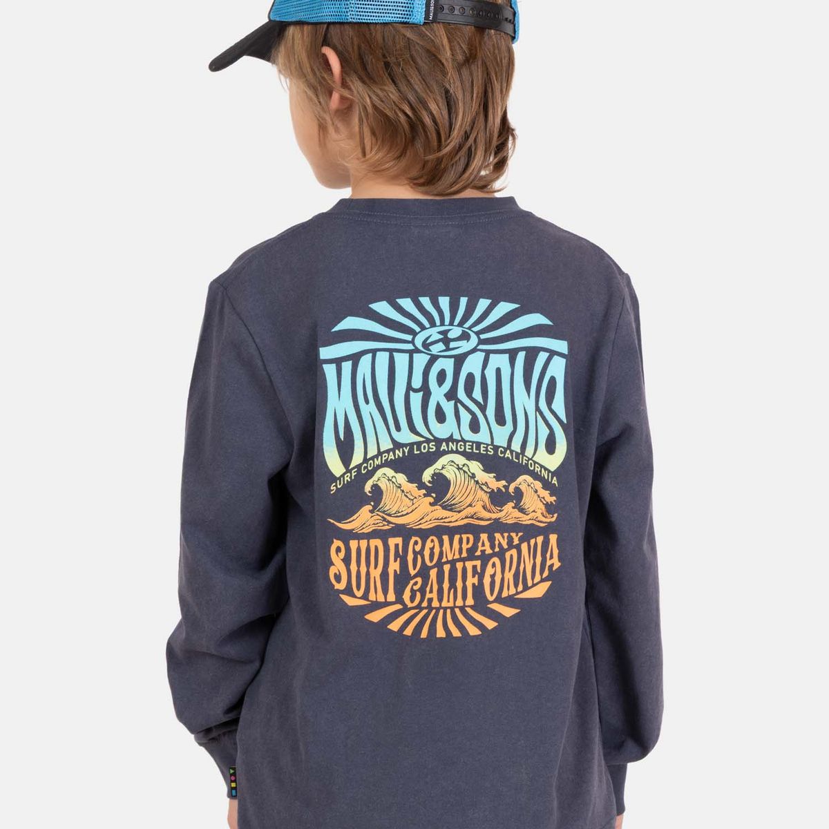 MAUI AND SONS - Polera Splashy ML Azul Infantil Maui And Sons