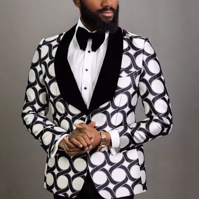 Imagen 2 del producto Esmoquin Moderno Blanco y Negro