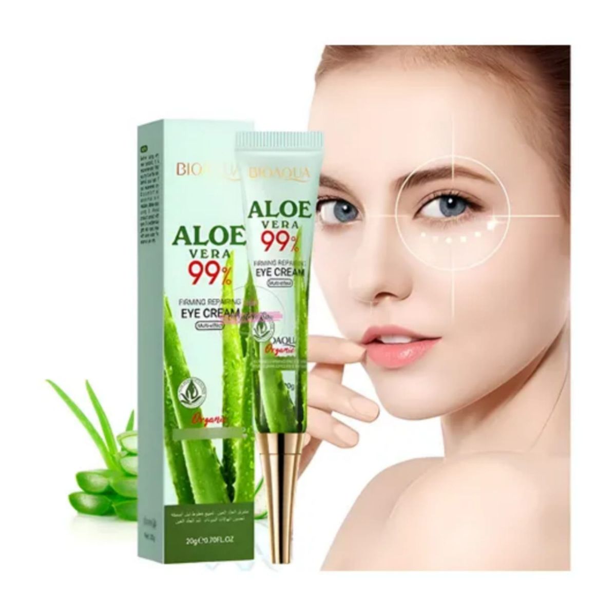GENERICO - Crema Contorno de Ojos de Aloe Vera 99% Orgánico Firmeza Reparación