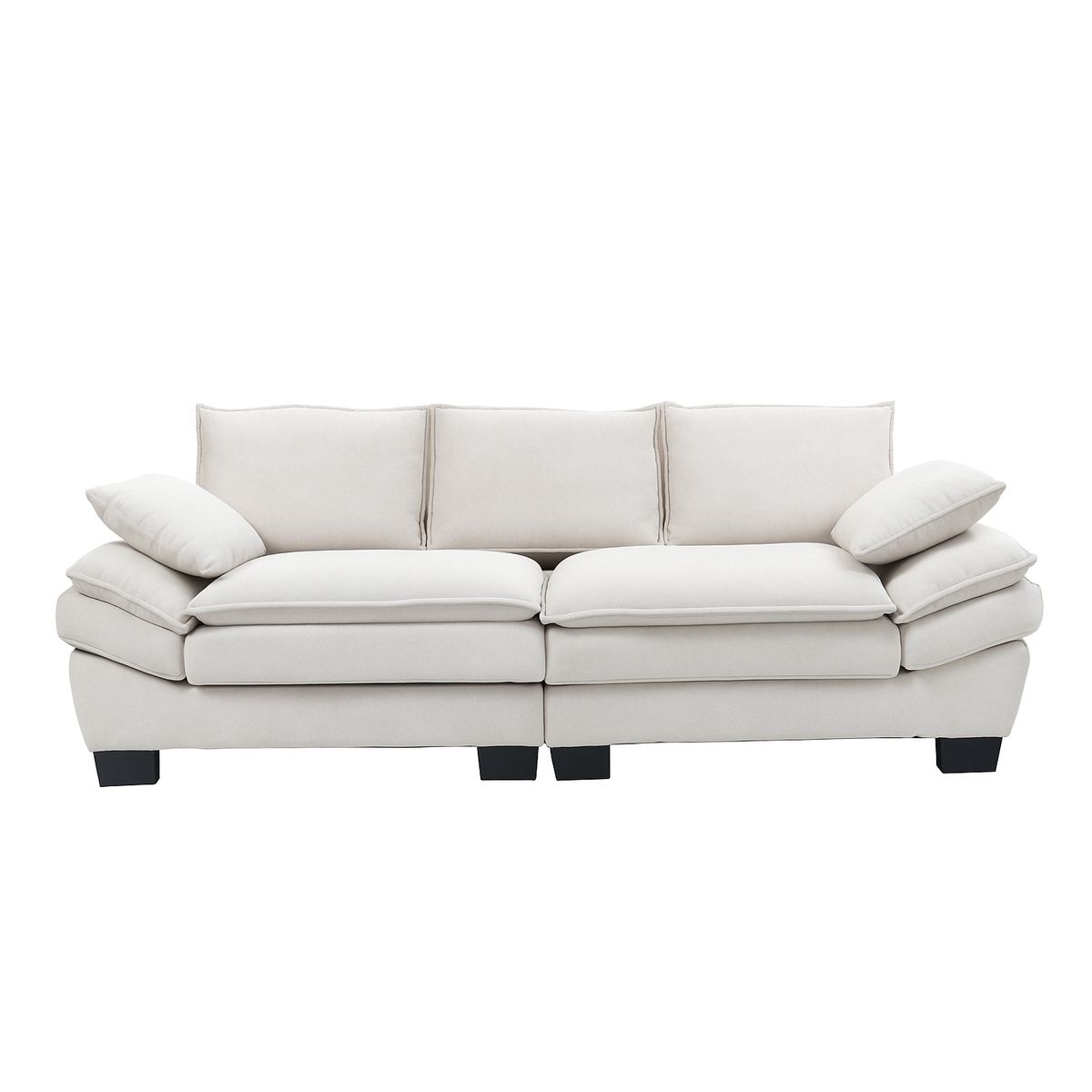 Sofá 3 Cuerpos Mariana en Chenille Gris - 225x82x80 cm, marca ELEMENT DESIGN - Foto Principal