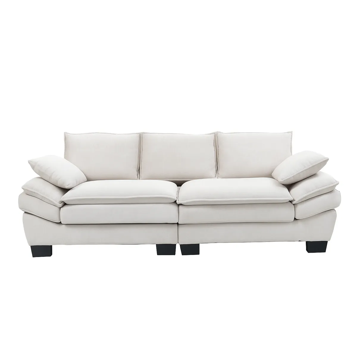 Sofá 3 Cuerpos Mariana en Chenille Gris - 225x82x80 cm, marca ELEMENT DESIGN - Foto Principal