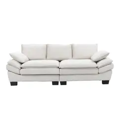ELEMENT DESIGN - Sofá 3 Cuerpos Mariana en Chenille Gris - 225x82x80 cm