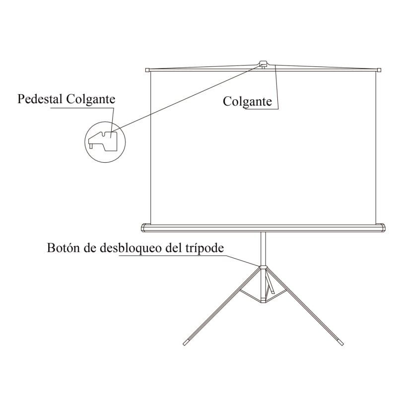 MALIK - Telon C/Tripod 2.43mx1.83m4:3 120 pulg para B/Epson 3800 4K