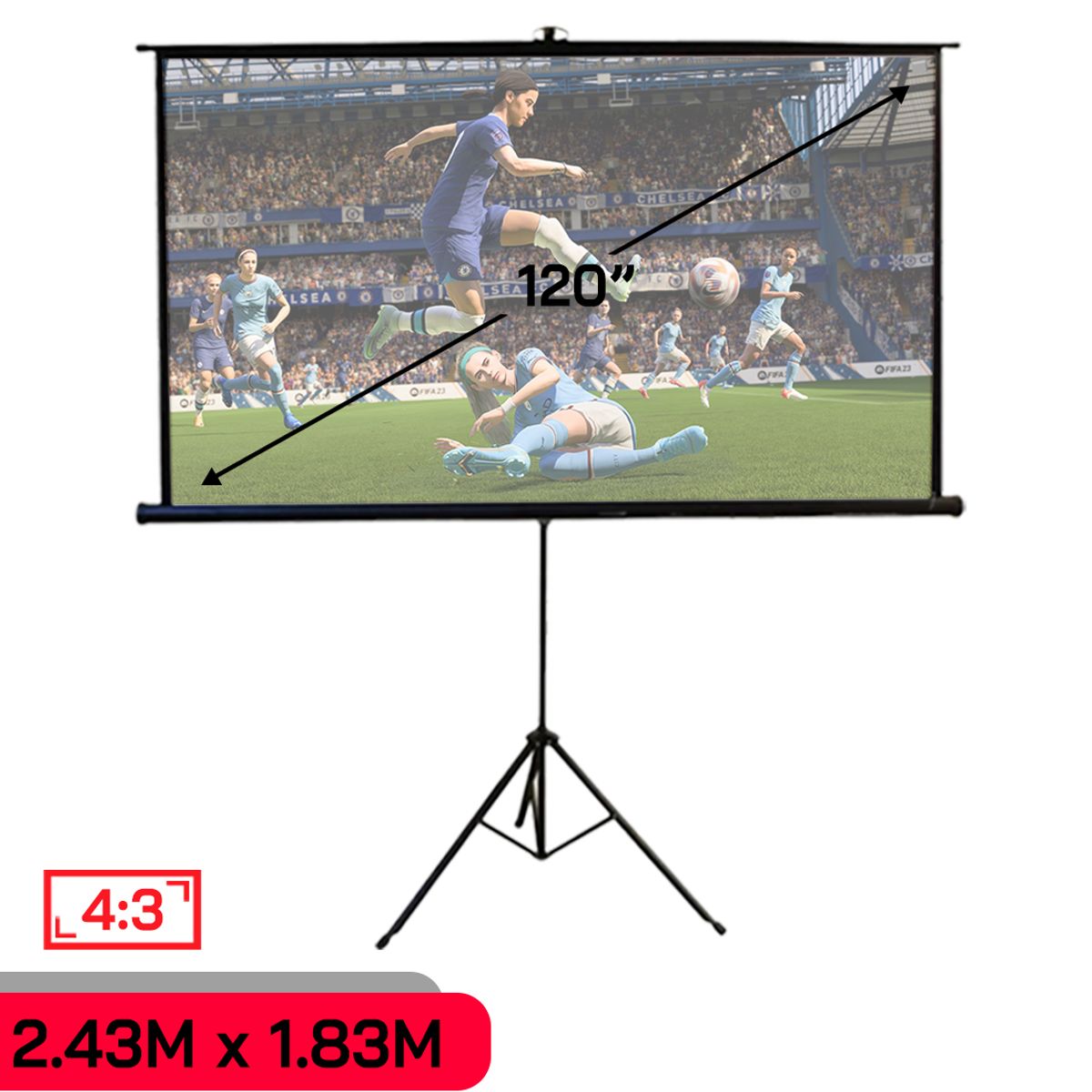 MALIK - Telon C/Tripod 2.43mx1.83m4:3 120 pulg para Epron EB-725W