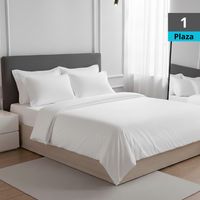 JUEGO DE SÁBANAS BLANCAS 1 PLAZAS