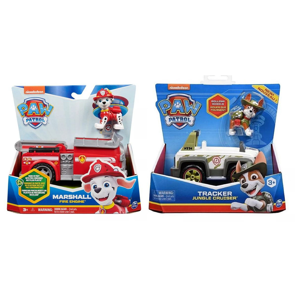PAW PATROL - Pack Vehículo Básico Paw Patrol Marshall + Tracker