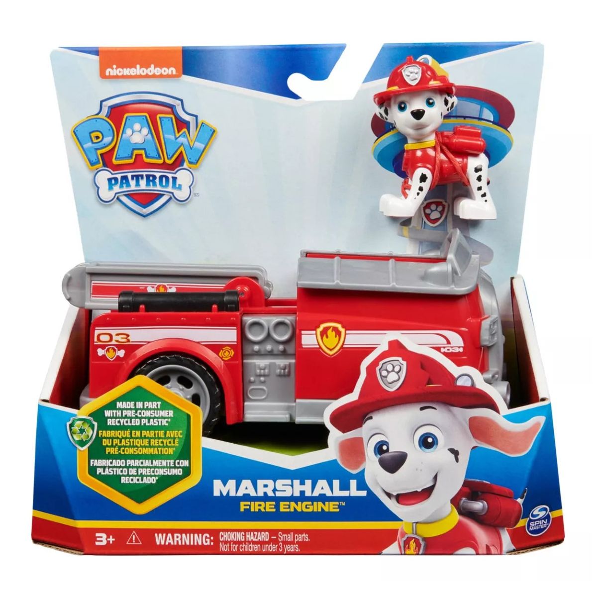 PAW PATROL - Pack Vehículo Básico Paw Patrol Marshall + Tracker