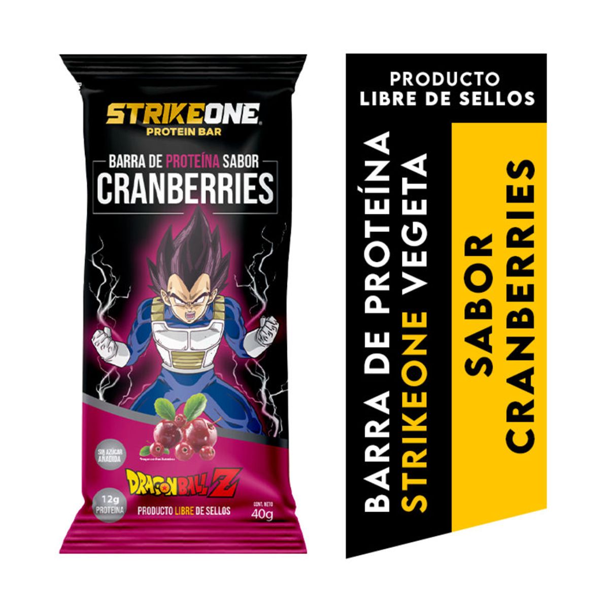 STRIKE ONE - Barra de proteína Cranberries 20 unidades - 40 gr - StrikeOne