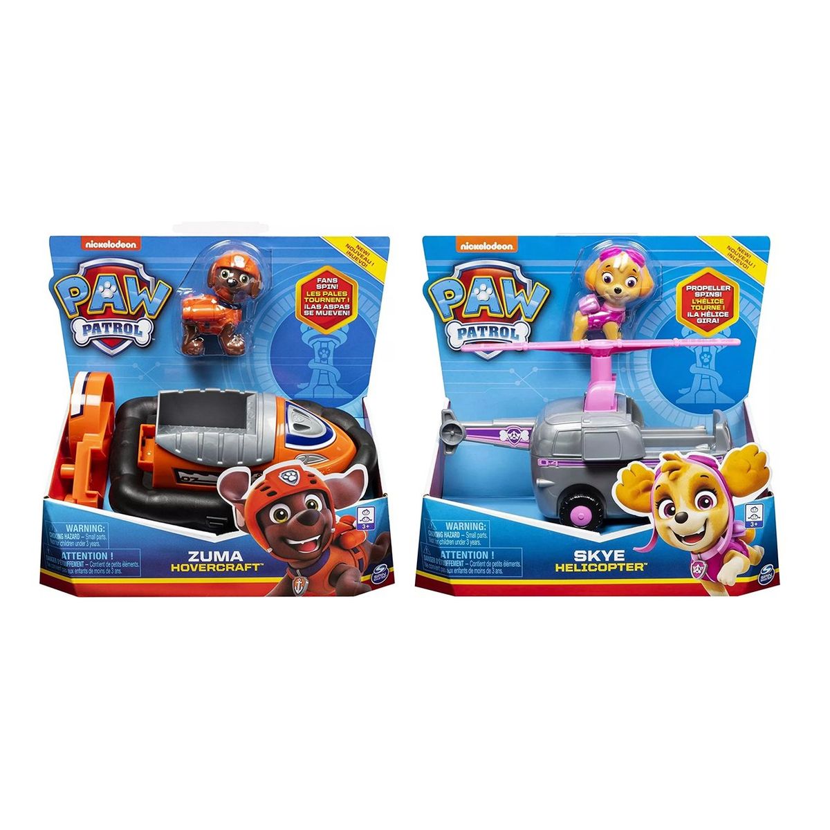 PAW PATROL - Pack Vehículo Básico Paw Patrol Zuma + Skye