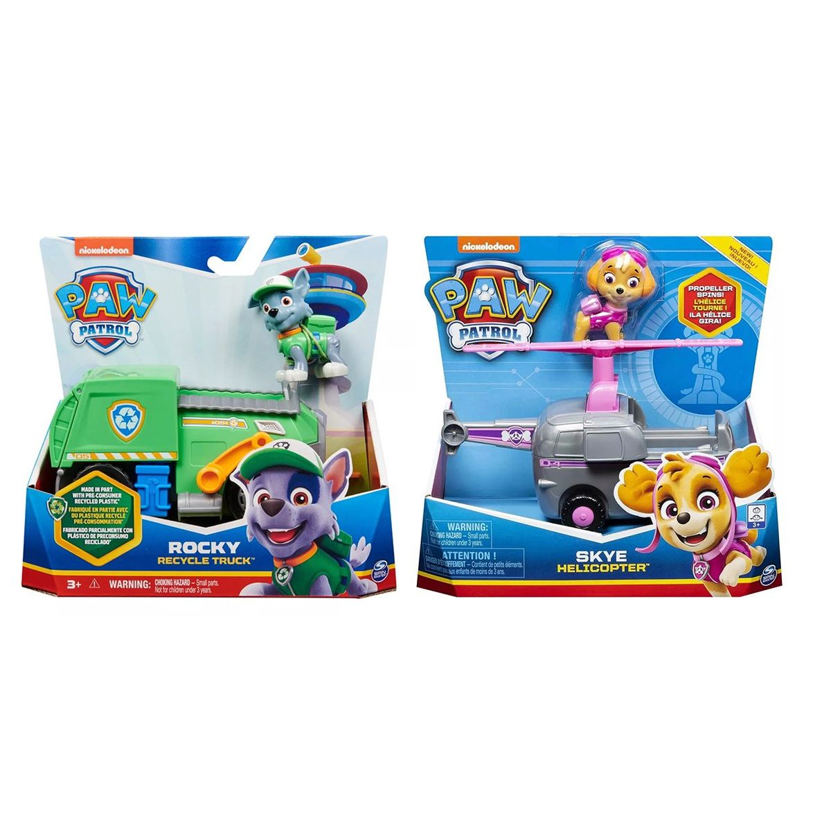 PAW PATROL - Pack Vehículo Básico Paw Patrol Rocky + Skye