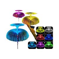 2 Luces Estaca Solares Flor Medusa Jardín Colores Decoración Estructura RGB