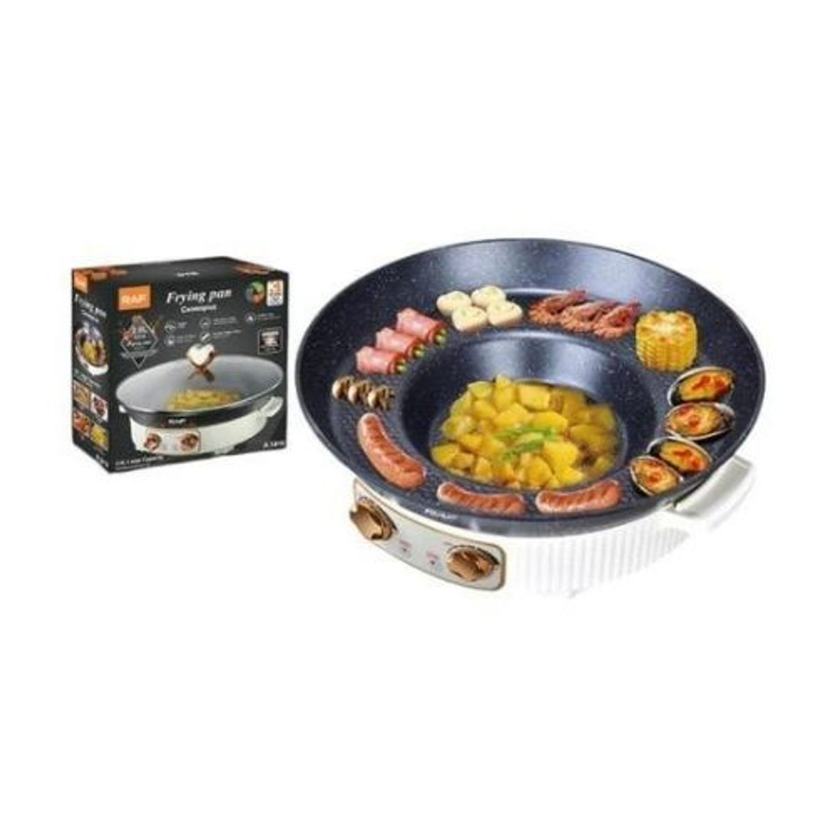 GENERICO - Olla Sarten Electrica Multifuncional Raf R5416 Para Barbacoa