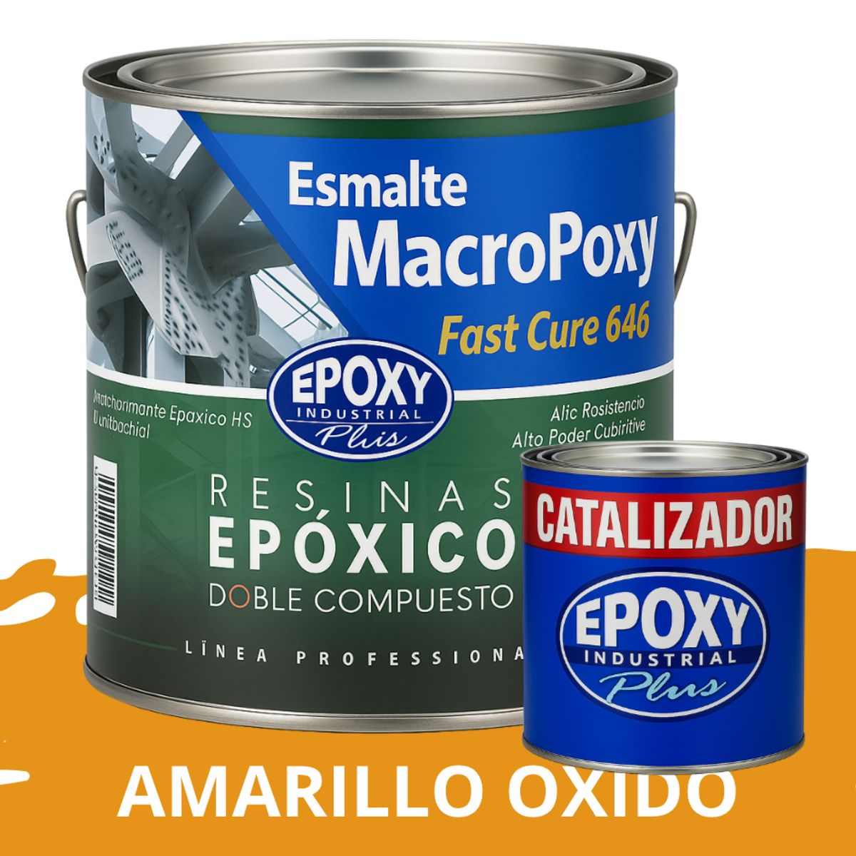 EPOXY - MACROPOXY  Pintura epoxica Multisuperficies 2K - KIT GALON OCRE