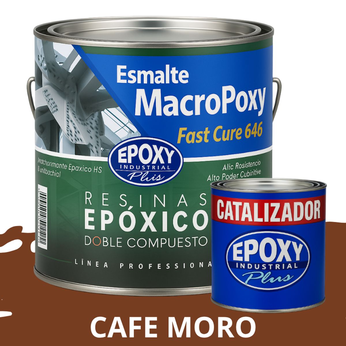 EPOXY - MACROPOXY  Pintura epoxica Multisuperficies 2K - KIT GALON CAFE MORO