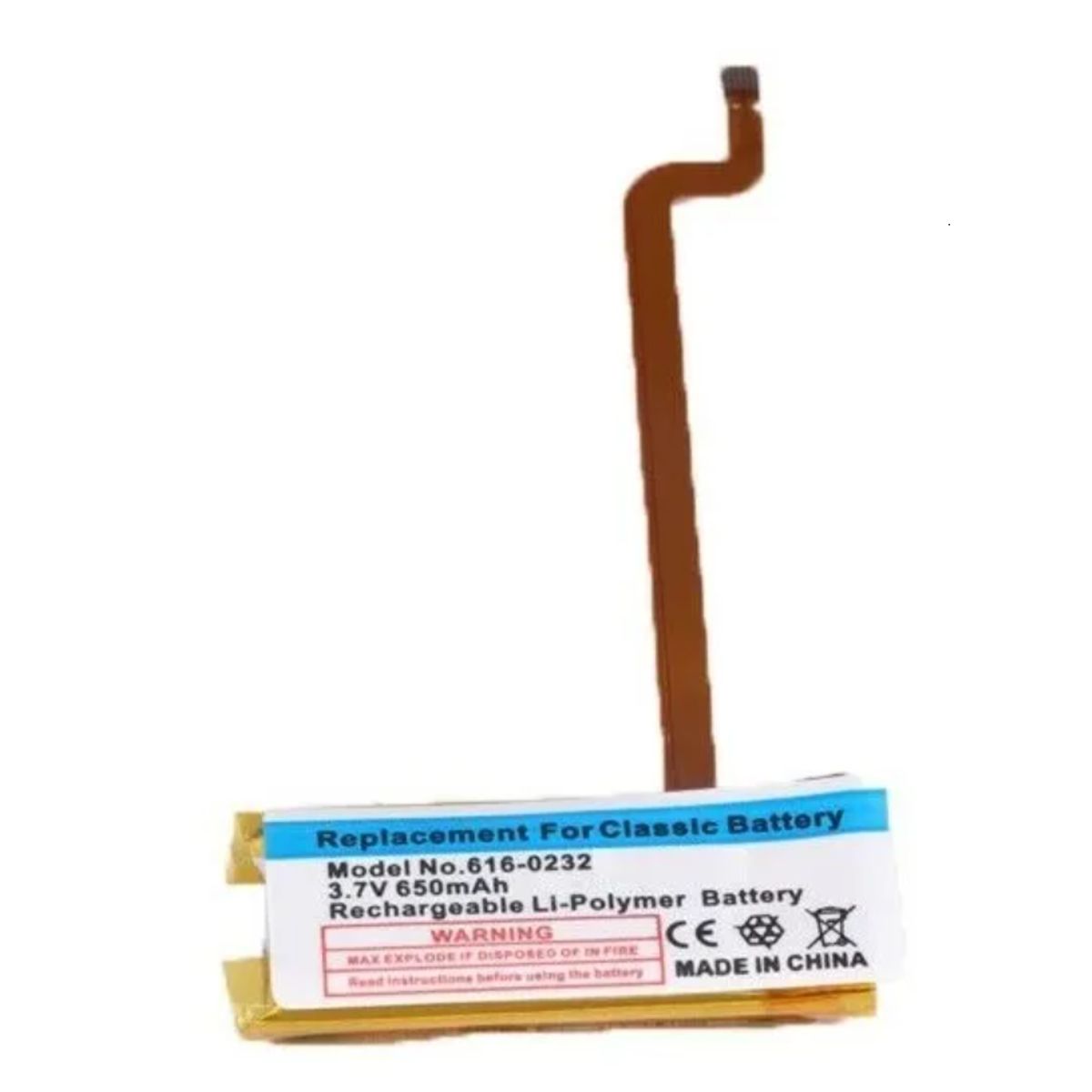 GENERICO - Batería Compatible para Ipod Classic 650mah 616-0232