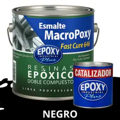 EPOXY - MACROPOXY Pintura epoxica Multisuperficies 2K - KIT GALON NEGRO