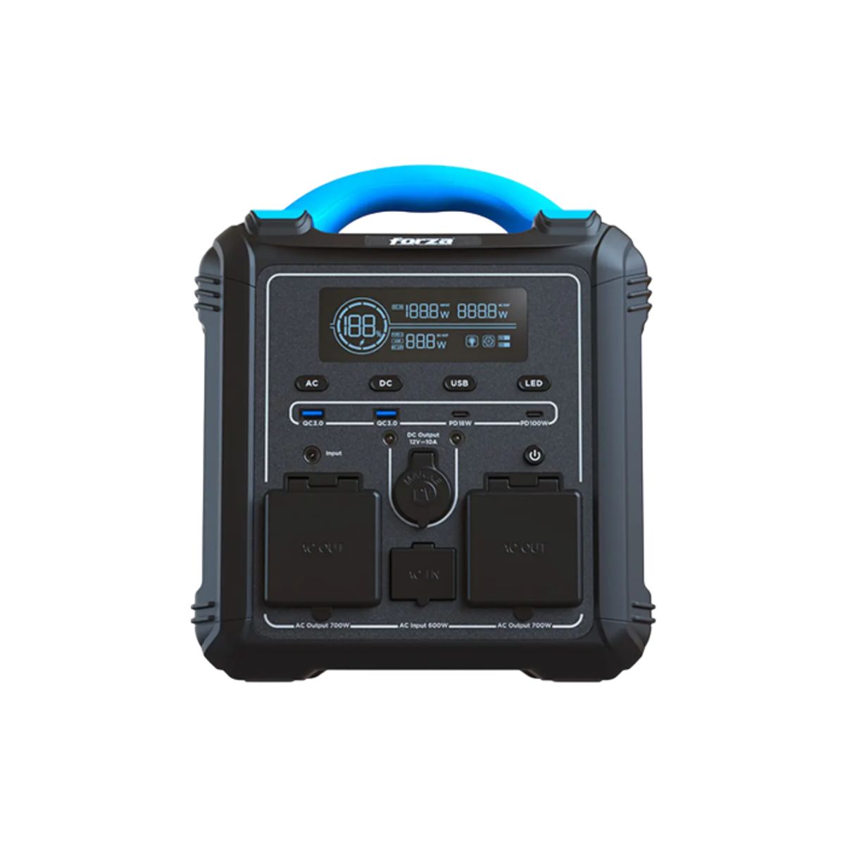 FORZA - Forza Titan Series Generador Eléctrico de Baterías LMFPE 700W, AC 220V, Portátil