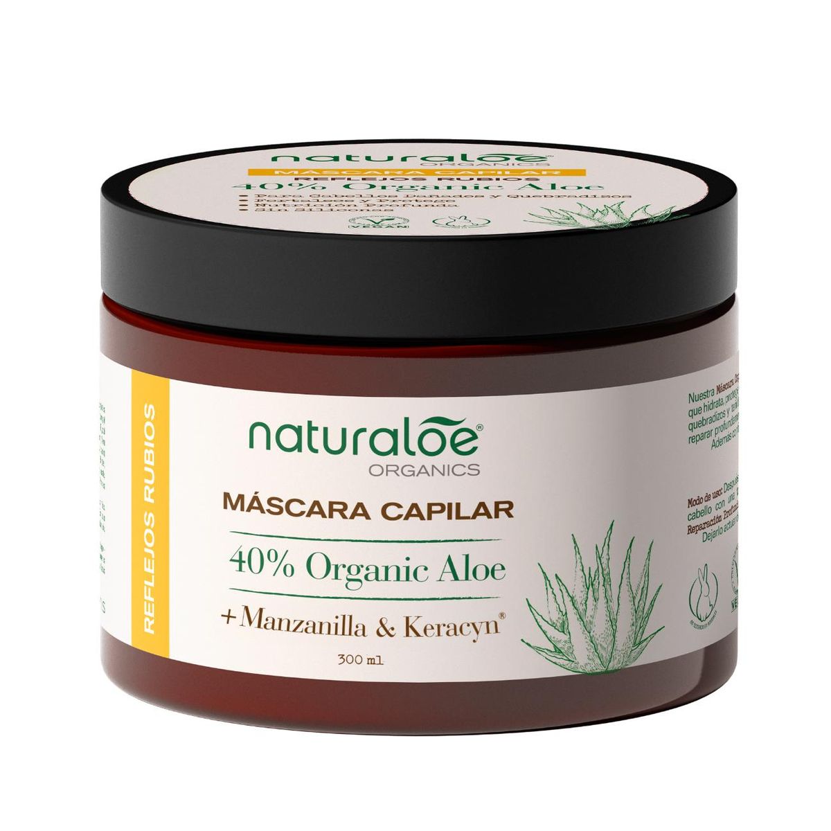 NATURALOE - Mascara Reparacion Profunda Reflejos Rubios 300ml Naturaloe
