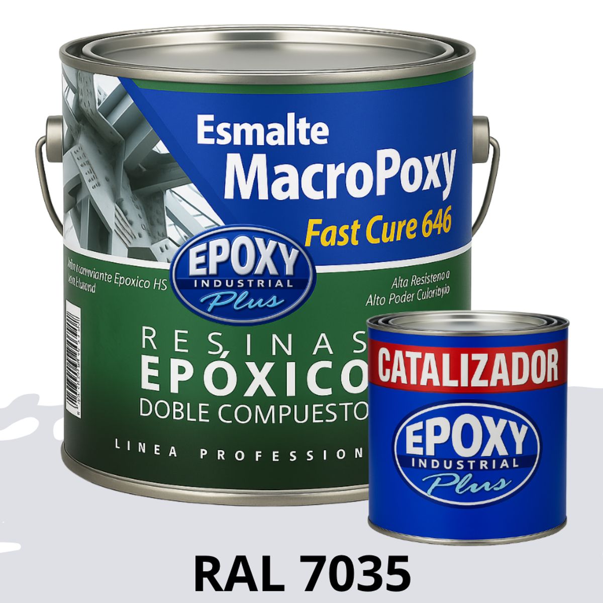 EPOXY - MACROPOXY  Pintura epoxica Multisuperficies 2K - KIT GALON RAL 7035