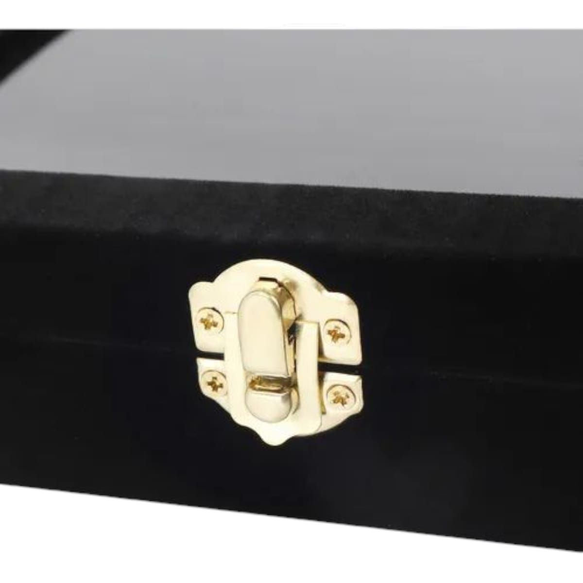 GENERICO - Caja Organizadora de Joyas Negra con Tapa de Vidrio 20cm Gms