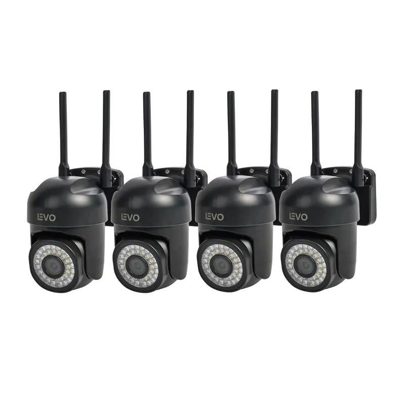 LEVO - Pack 4x Cámara De Seguridad Wifi 5g 2mp Guardpro X5 Levo Negro