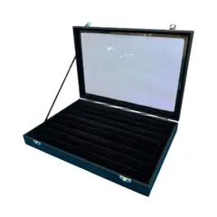 GENERICO - Caja Organizadora de Joyas Negra con Tapa de Vidrio 35cm Gms