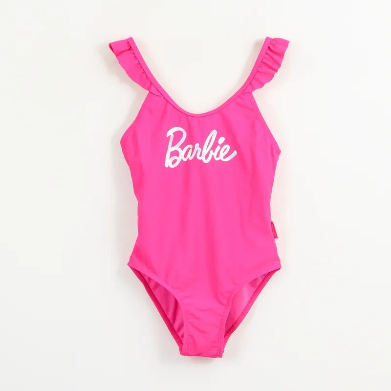 BARBIE - Traje de baño entero Niña Rosa Logo Barbie