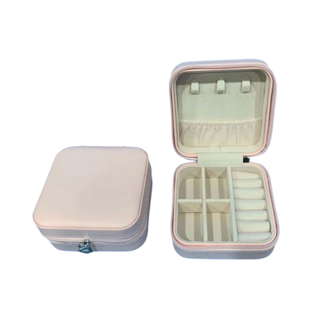 GENERICO - Estuche Portátil para Joyas Rosa con Compartimentos Gms