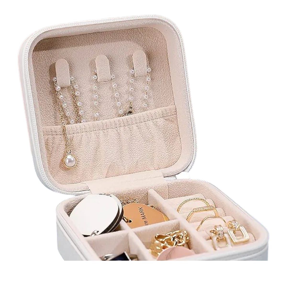 GENERICO - Estuche Portátil para Joyas Rosa con Compartimentos Gms