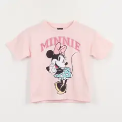 DISNEY - Polera Manga Corta Niña Rosado Personaje Minnie