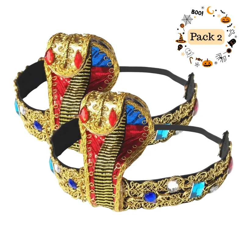 EKOL TACTICA MILITAR - 2 Tocados Cleopatra Reina Egipcia Cintillo Halloween 2025