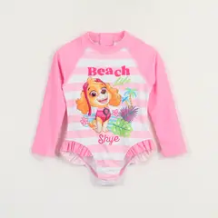 PAW PATROL - Traje de baño Niña Rosado Rayas Estampado