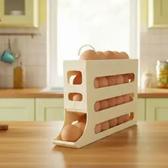 LINE - Organizador Dispensador De Huevos Para 30 Huevos Huevera 4 Niveles