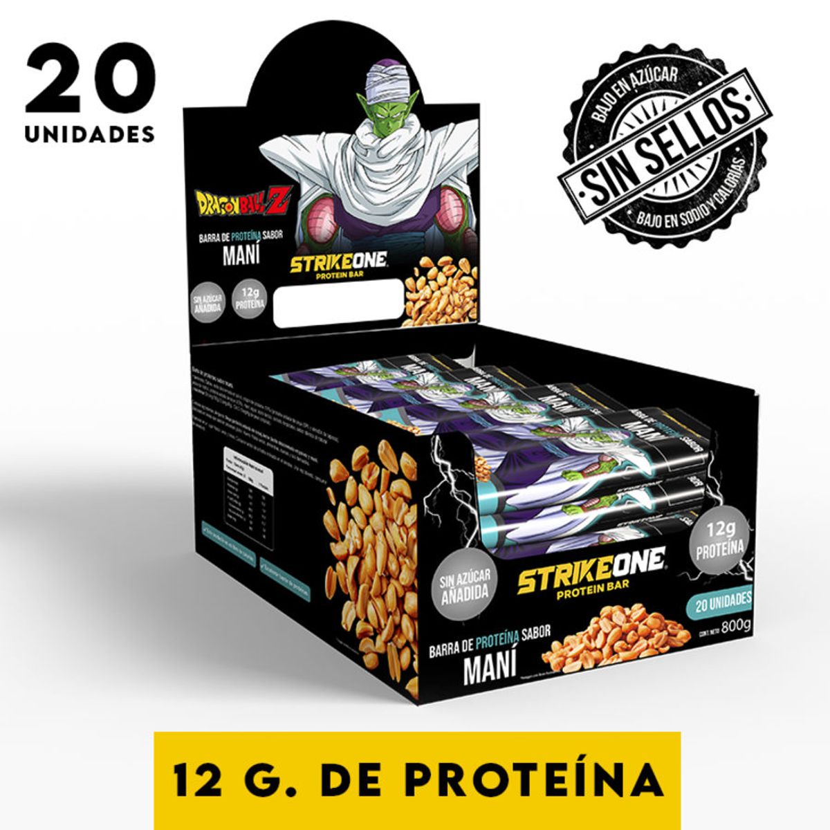 STRIKE ONE - Barra de proteina Maní 20 unidades -40 gr - StrikeOne