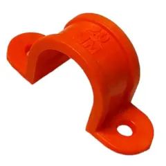GENERICO - ABRAZADERA OMEGA 20 MM PVC NARANJA