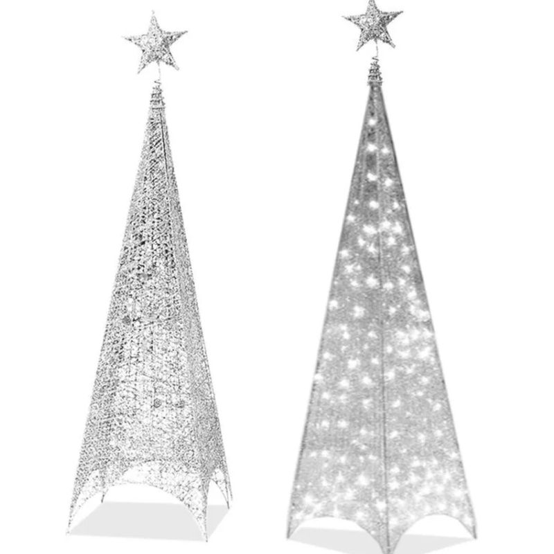 ANGELES DEL HOGAR - ARBOL DE NAVIDAD PIRAMIDE ARMABLE CON LUCES 120CM 171