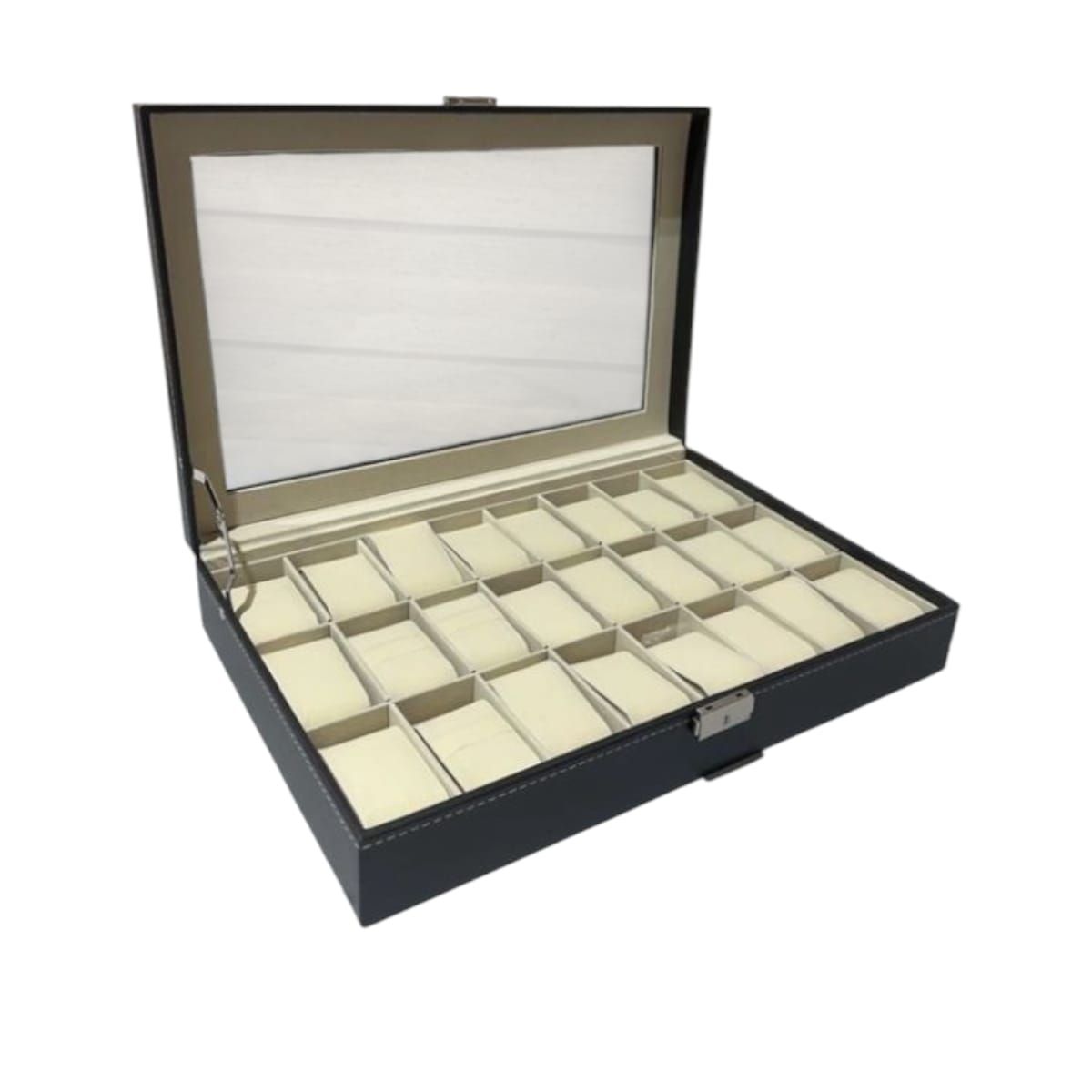 GENERICO - Caja Organizadora para Relojes con Tapa de Vidrio y Cerradura Gms