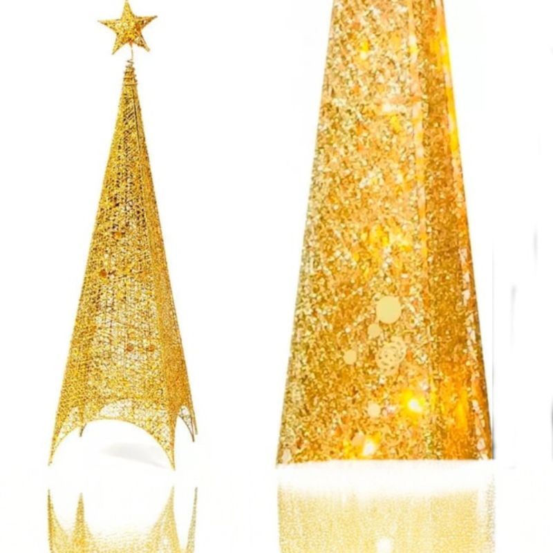 ANGELES DEL HOGAR - ARBOL DE NAVIDAD PIRAMIDE ARMABLE CON LUCES 150CM 172