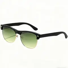 POLASUP - Gafas de sol clásicas elegantes media montura de metal UV400