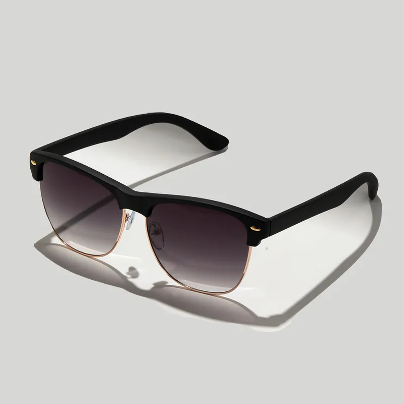 POLASUP - Polasup Gafas de sol clásicas elegantes media montura de metal UV400