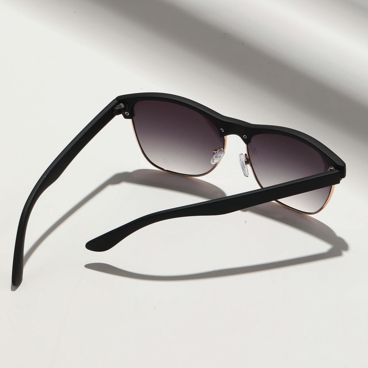 POLASUP - Polasup lentes Gafas de sol clásicas elegantes media montura de metal UV400 retro moda mujer hombre