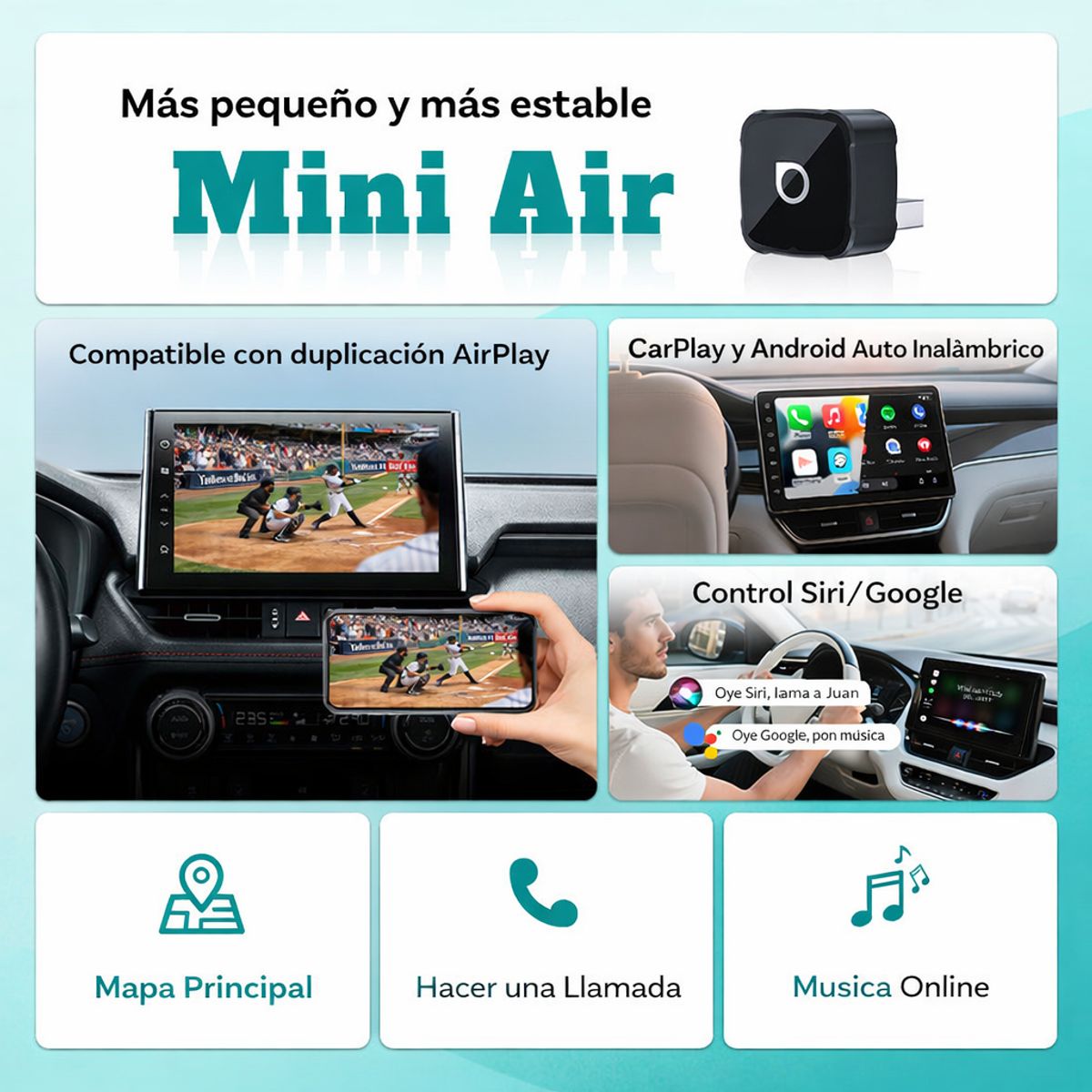 GENERICO - Adapatador inalambrico carplay ottocast duplica pantalla