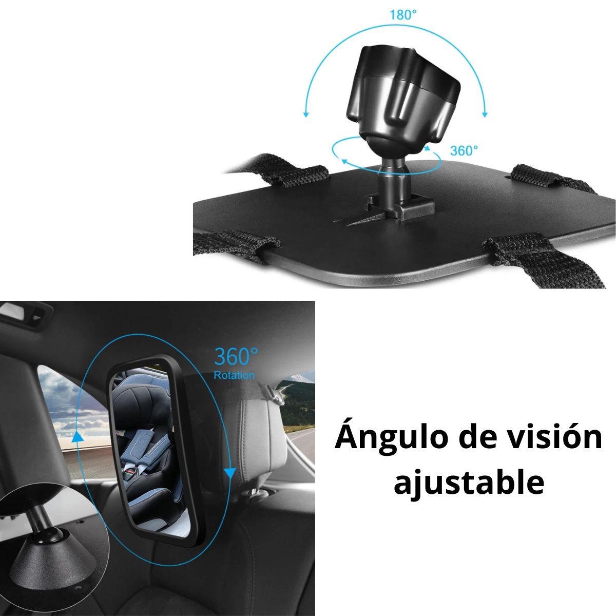 GENERICO - Espejo Retrovisor De Seguridad Auto Para Niños Y Bebé