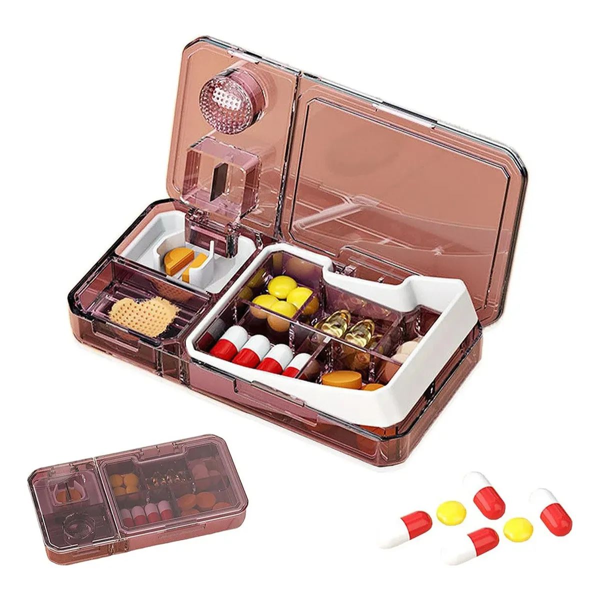 GENERICO - Pastillero Organizador Cortador Y Triturador De Pastillas