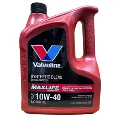 VALVOLINE - Aceite Motor 10w40 marca Max Life Synthetic Blend 4 Lts.